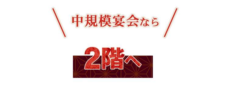 中規模宴会なら2階へ